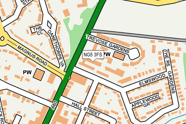 NG5 3FS map - OS OpenMap – Local (Ordnance Survey)