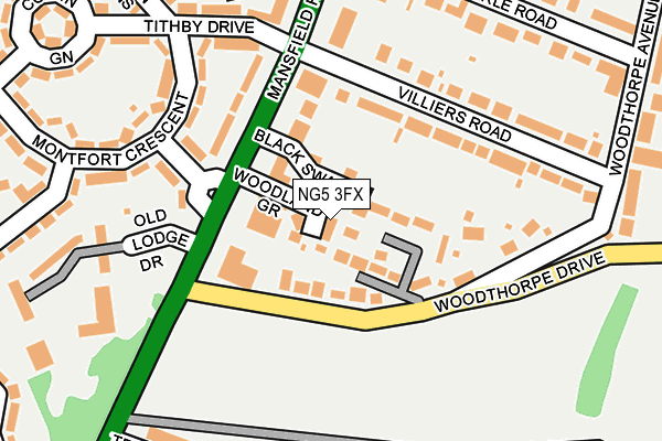 NG5 3FX map - OS OpenMap – Local (Ordnance Survey)