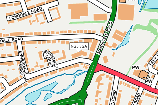 NG5 3GA map - OS OpenMap – Local (Ordnance Survey)