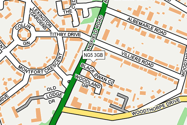 NG5 3GB map - OS OpenMap – Local (Ordnance Survey)