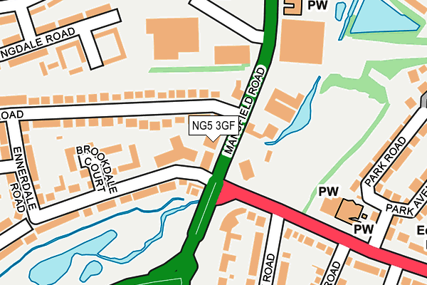 NG5 3GF map - OS OpenMap – Local (Ordnance Survey)