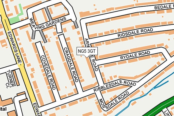 NG5 3GT map - OS OpenMap – Local (Ordnance Survey)