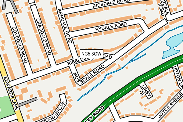 NG5 3GW map - OS OpenMap – Local (Ordnance Survey)
