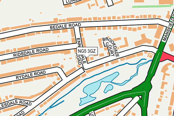 NG5 3GZ map - OS OpenMap – Local (Ordnance Survey)