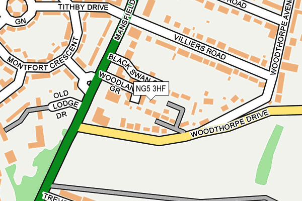 NG5 3HF map - OS OpenMap – Local (Ordnance Survey)