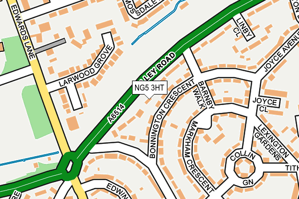 NG5 3HT map - OS OpenMap – Local (Ordnance Survey)