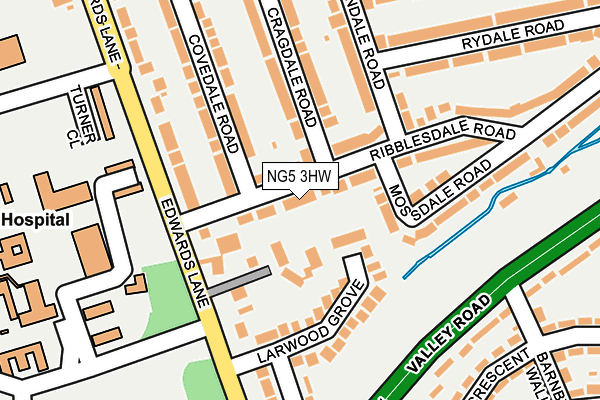 NG5 3HW map - OS OpenMap – Local (Ordnance Survey)