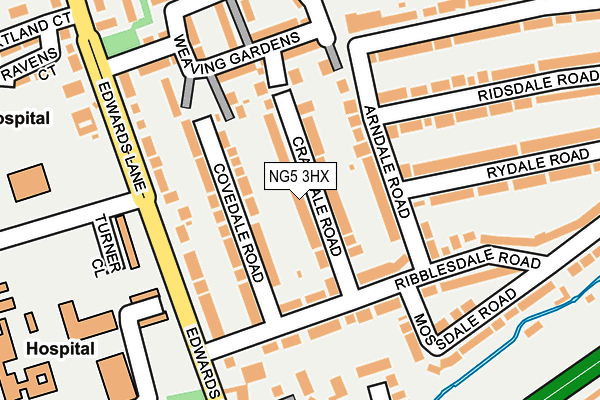 NG5 3HX map - OS OpenMap – Local (Ordnance Survey)