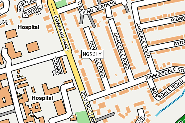 NG5 3HY map - OS OpenMap – Local (Ordnance Survey)