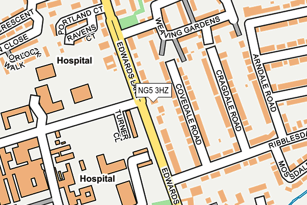 NG5 3HZ map - OS OpenMap – Local (Ordnance Survey)