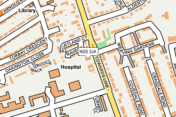 NG5 3JA map - OS OpenMap – Local (Ordnance Survey)