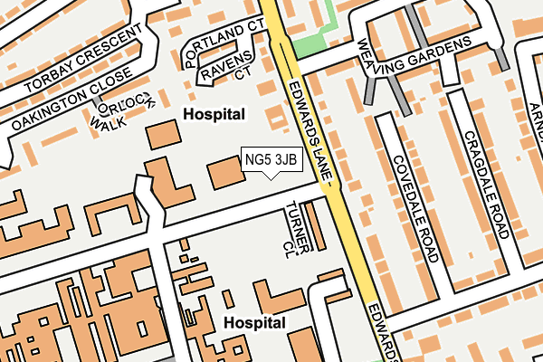 NG5 3JB map - OS OpenMap – Local (Ordnance Survey)