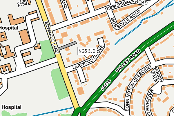 NG5 3JD map - OS OpenMap – Local (Ordnance Survey)