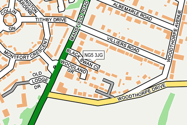 NG5 3JG map - OS OpenMap – Local (Ordnance Survey)