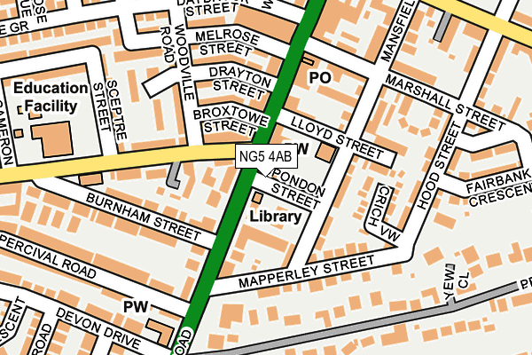 NG5 4AB map - OS OpenMap – Local (Ordnance Survey)