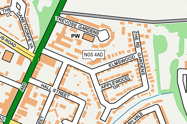 NG5 4AD map - OS OpenMap – Local (Ordnance Survey)