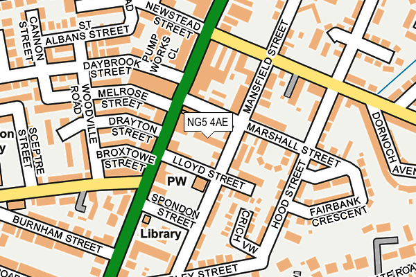 NG5 4AE map - OS OpenMap – Local (Ordnance Survey)
