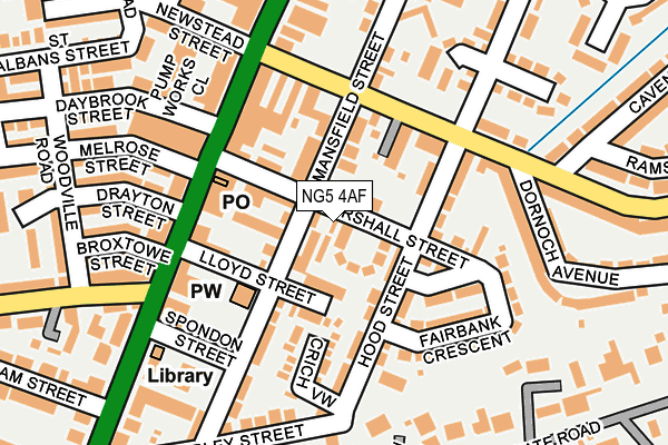 NG5 4AF map - OS OpenMap – Local (Ordnance Survey)
