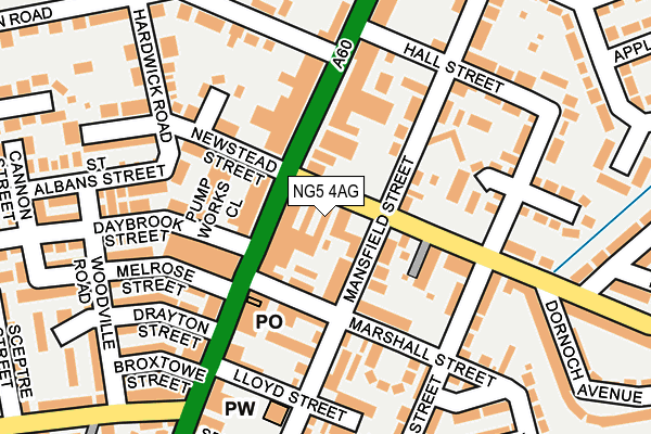 NG5 4AG map - OS OpenMap – Local (Ordnance Survey)