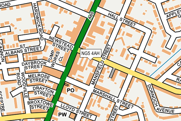 NG5 4AH map - OS OpenMap – Local (Ordnance Survey)