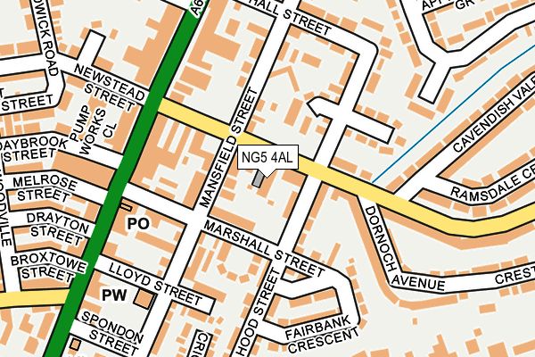 NG5 4AL map - OS OpenMap – Local (Ordnance Survey)