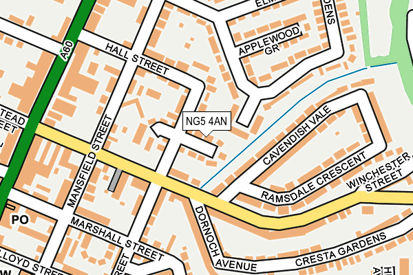 NG5 4AN map - OS OpenMap – Local (Ordnance Survey)