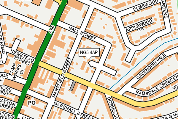NG5 4AP map - OS OpenMap – Local (Ordnance Survey)