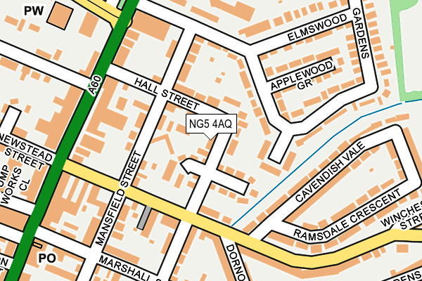 NG5 4AQ map - OS OpenMap – Local (Ordnance Survey)