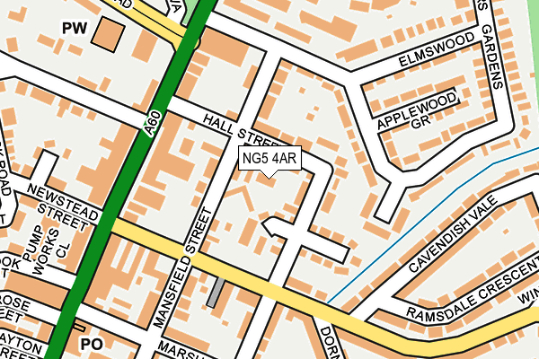 NG5 4AR map - OS OpenMap – Local (Ordnance Survey)