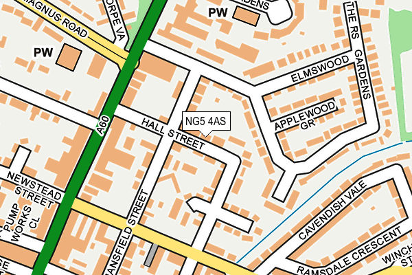 NG5 4AS map - OS OpenMap – Local (Ordnance Survey)