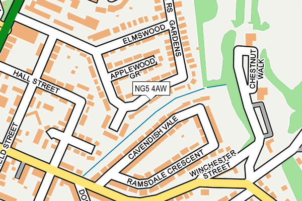 NG5 4AW map - OS OpenMap – Local (Ordnance Survey)