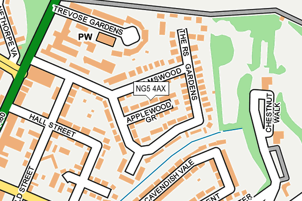 NG5 4AX map - OS OpenMap – Local (Ordnance Survey)