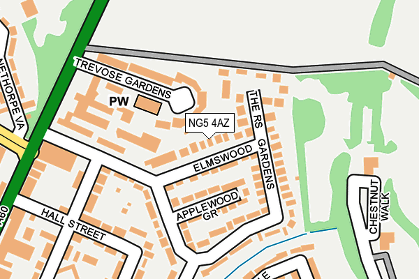 NG5 4AZ map - OS OpenMap – Local (Ordnance Survey)