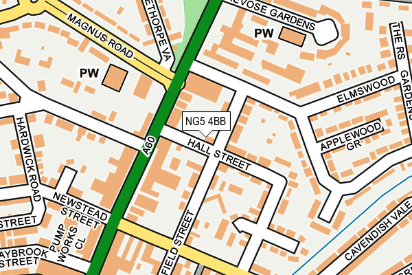 NG5 4BB map - OS OpenMap – Local (Ordnance Survey)