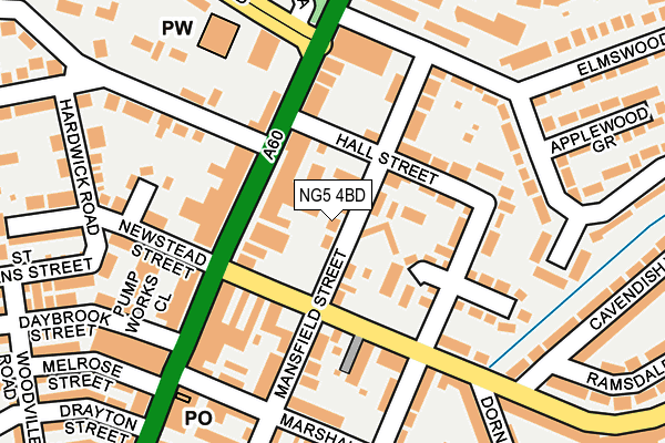 NG5 4BD map - OS OpenMap – Local (Ordnance Survey)