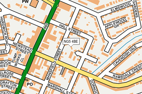 NG5 4BE map - OS OpenMap – Local (Ordnance Survey)