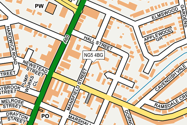 NG5 4BG map - OS OpenMap – Local (Ordnance Survey)