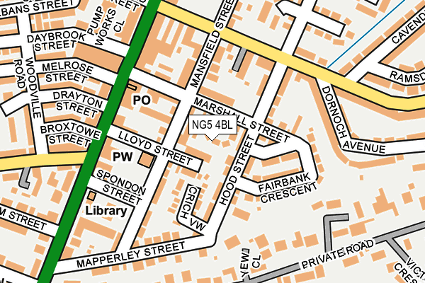 NG5 4BL map - OS OpenMap – Local (Ordnance Survey)