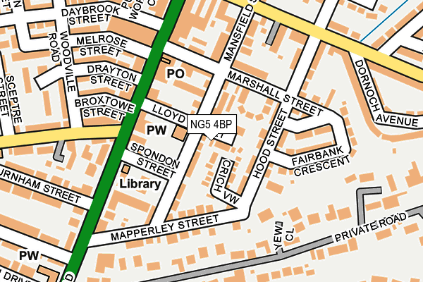 NG5 4BP map - OS OpenMap – Local (Ordnance Survey)