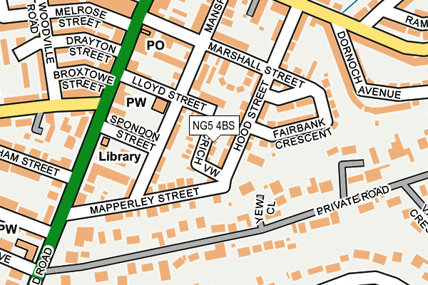 NG5 4BS map - OS OpenMap – Local (Ordnance Survey)