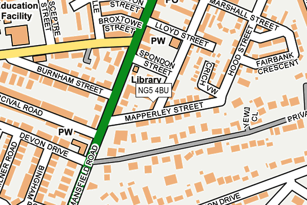 NG5 4BU map - OS OpenMap – Local (Ordnance Survey)