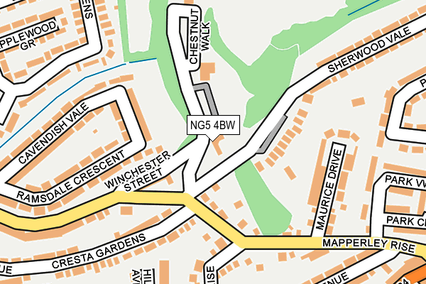 NG5 4BW map - OS OpenMap – Local (Ordnance Survey)