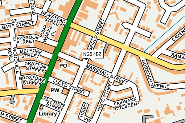 NG5 4BZ map - OS OpenMap – Local (Ordnance Survey)