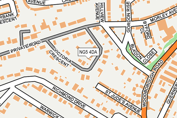 NG5 4DA map - OS OpenMap – Local (Ordnance Survey)