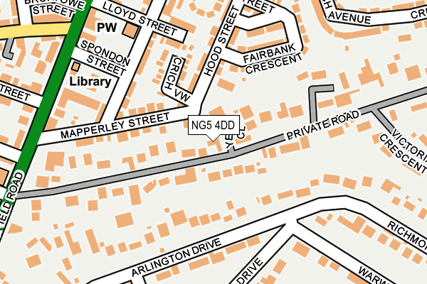 NG5 4DD map - OS OpenMap – Local (Ordnance Survey)