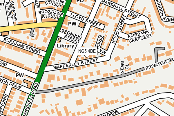 NG5 4DE map - OS OpenMap – Local (Ordnance Survey)