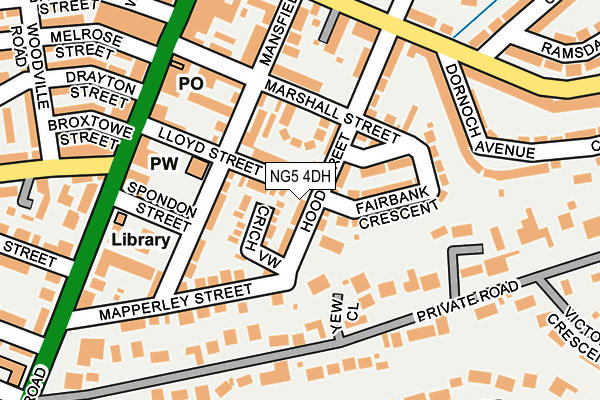 NG5 4DH map - OS OpenMap – Local (Ordnance Survey)