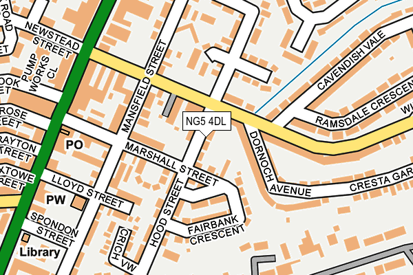 NG5 4DL map - OS OpenMap – Local (Ordnance Survey)