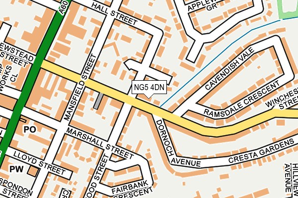 NG5 4DN map - OS OpenMap – Local (Ordnance Survey)