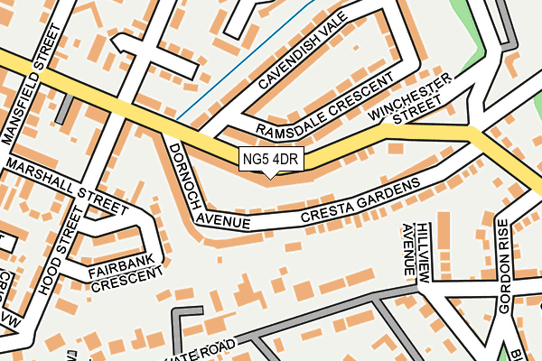 NG5 4DR map - OS OpenMap – Local (Ordnance Survey)